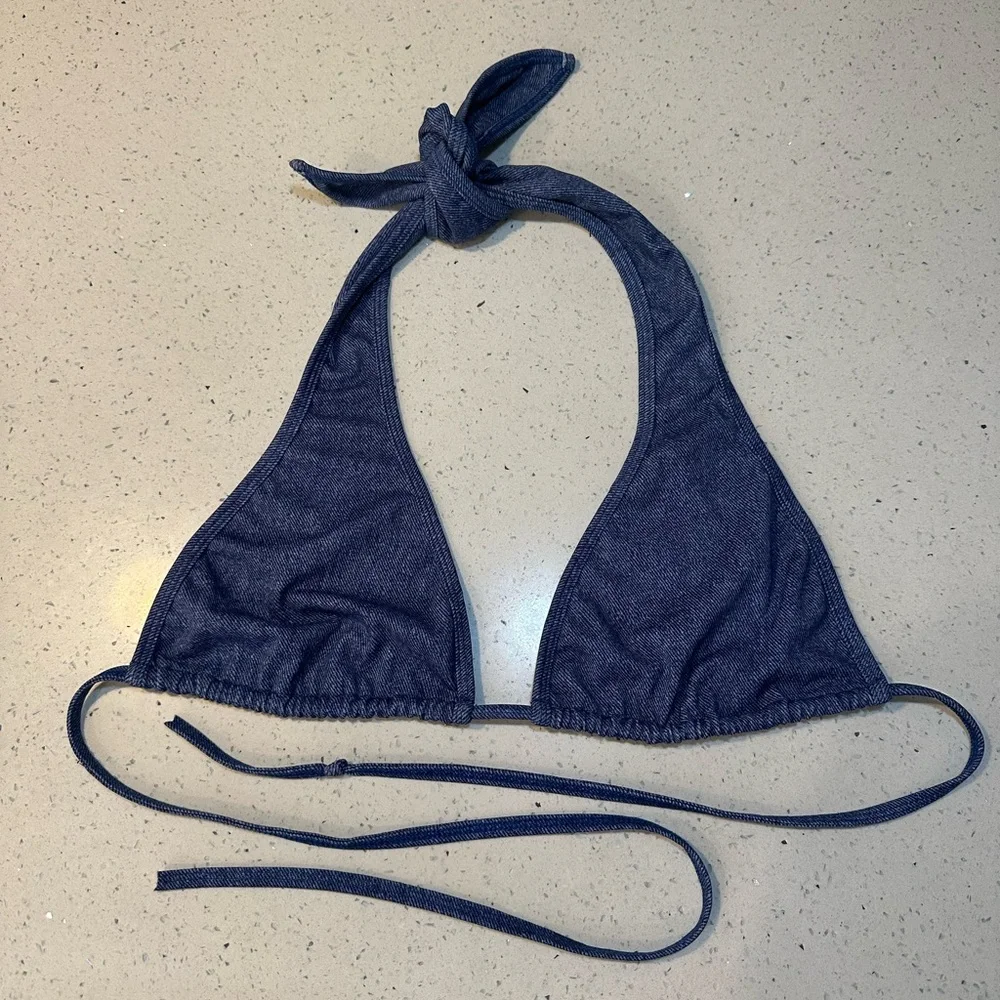 Large bikini top by Fede Swimwear - denim looking design